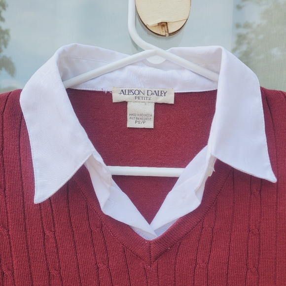 Vintage preppy sweater with collar - Picture 3 of 4